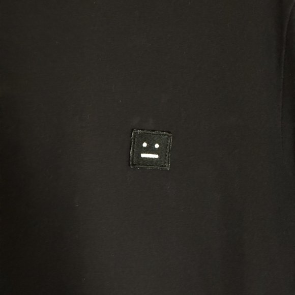 Acne Studios Face Logo Patch T-Shirt Black - Sz L - Picture 4 of 6